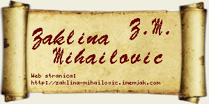 Žaklina Mihailović vizit kartica